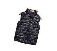 Women's Packable Lightweight Down Vest Body Warmer Winter Down Waistcoat Down Puffer Gilet Vest Waterproof Sleeveless Zipper Stand Collar Gilet Jacket Outwear Outdoor Quilted Zip Vest Black XXL