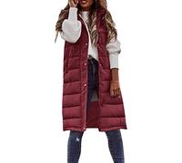 Women's Packable Puffer Gilet Windproof Vest Lady's Longline Hooded Quilted Reversible Sleeveless Vests Wind Resistant Two Gilets Long Body-Warmer Riding Cycling Golf Spring Fall Winter