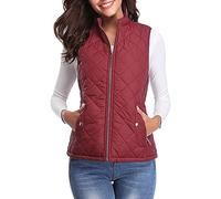 Women's Packable Puffer Gilet Windproof Vest Lady's With Hood Sleeveless Quilted Padded Zip Casual Stand Collar Gilets Long Body-Warmer For Cycling Running Spring Fall Winter