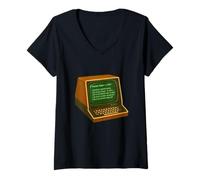 Womens Packet Radio Chat Vintage Terminal V-Neck T-Shirt
