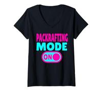 Women's Packrafting Mode ON V-Neck T-Shirt