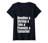 Womens Pad Thai Ingredient List Funny Recipe V-Neck T-Shirt