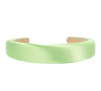Women's Padded Satin Headband, Wide Plain Hair Band for Makeup Yoga | Light Green Fabric Design, Comfortable All-day Wear, Keeps Hair Back during Face Washing and Styling
