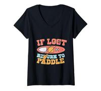 Women's Paddleboarding If Lost Return to Paddle V-Neck T-Shirt