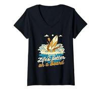 Women's Paddleboarding Lifes Better On A Board V-Neck T-Shirt