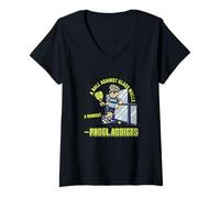 Women's Padel Addict Ironic Hobby Padel Player Tennis V-Neck T-Shirt