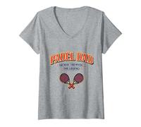 Women's Padel Dad The Man,Myth and Legend - Funny Gift for Fathers V-Neck T-Shirt
