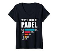 Women's Padel Game WHY I Lose at Padel Funny Padel V-Neck T-Shirt