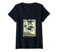 Women's Padel Tennis Player Gift Glass Bounce Sport V-Neck T-Shirt