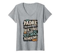 Womens Padre No Hay Más Que Uno Quote Design V-Neck T-Shirt