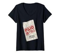 Women's Paid in Full John 19:30 Christian - Receipt Stamp Cross V-Neck T-Shirt