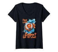 Women's Paint Water OR Coffee Spin THE Wheel V-Neck T-Shirt