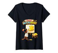 Women's Paint What You Know - Cute Mouse Design V-Neck T-Shirt