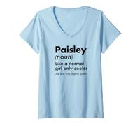 Women's Paisley Like A Normal Girl Only Cooler Queen First Name V-Neck T-Shirt