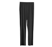 Women's Pajama Bottoms Plus Size Lounge Pants Summer Soft Pj Bottoms Solid Color Loose Trousers Nightwear Comfy Loungewear Elasticated Waist Sleep Pants for All Seasons Black