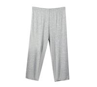 Women's Pajama Bottoms Summer Soft Wide Leg Lounge Pants Solid Color Three Quarter Length Trousers Nightwear Comfy Elasticated Waist Sleep Pants for All Seasons Size 14-22