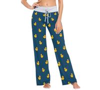 Women's Pajama Lounge Pants Rubber Duck PJs Bottoms for Women Sleep Loungewear Pants Wide Leg Animal Duck