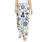 Women's Pajama Pants With Pockets Abstract Evil Eyes Magical Amulets Trendy Soft Comfy Drawstring Sleep Pant