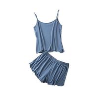 Women'S Pajamas Set - Sleeveless Nightwear Summer Camisole Sexy Two-Piece Thin Loose Casual Shorts Sleepwear Loungewear Home Clothes