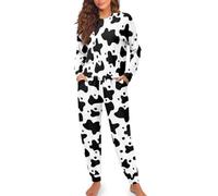 Womens Pajamas Sets Cute Lightweight Loungewear with Pockets Two-piece Casual Long Sleeve Tops Jogger Pants Weekend Pajamas Set Pj Lounge