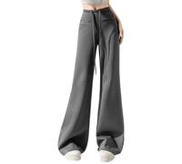 Women's Palazzo Pants Flare - Flowy High Waist Drawstring Solid Color Casual Chic Elegant Versatile Temperament Streetwear Loose Pants for Autumn 2025