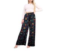 Womens Palazzo Wide Leg Flared Loose Fit Trouser Ladies Elasticated Waist Stretch Baggy Plain Pants