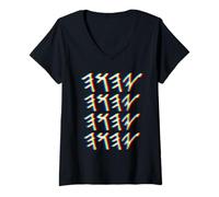 Womens Paleo Hebrew Name of God Yah YHWH Yahuah Glitch V-Neck T-Shirt