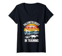 Women's Paleontologist in Training Dinosaur Fossil Kids V-Neck T-Shirt
