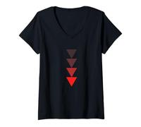 Womens Palestine in Arabic Gaza Flag V-Neck T-Shirt