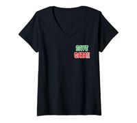Womens Palestine Save Gaza Palestinian Solidarity Peace Justice V-Neck T-Shirt