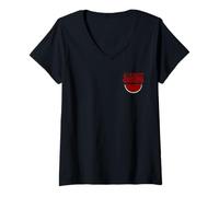 Womens Palestine Watermelon Calligraphy Palestinian Solidarity V-Neck T-Shirt