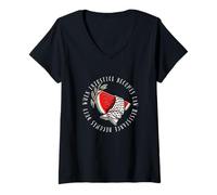 Womens Palestine Watermelon Keffiyeh Palestinian Solidarity Justice V-Neck T-Shirt