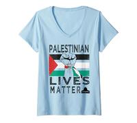 Womens Palestinian Lives Matter | Free Palestine V-Neck T-Shirt
