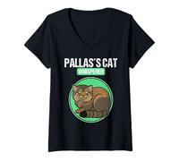 Womens Pallas's Cat Whisperer Pallas's Cats Pallas's Cat V-Neck T-Shirt