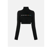 Women's Palm Angels All Roads Cropped Turtleneck Jumper Black