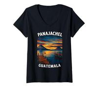 Womens Panajachel Guatemala Quetzal Chapin Antigua 502 Lago Atitlan V-Neck T-Shirt