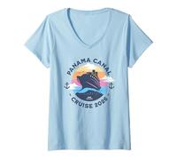 Women's Panama Canal Cruise 2026! Panamanian Vacation V-Neck T-Shirt