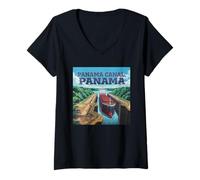 Womens Panama Canal Panama V-Neck T-Shirt