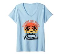 Womens Panama City Florida Beach V-Neck T-Shirt