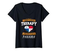 Womens Panama Flag I Vacation Panama V-Neck T-Shirt