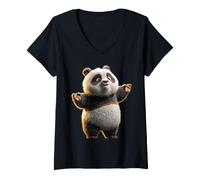 Women's Panda Bear Giant Panda Great Pandas Love Cute Panda Bear V-Neck T-Shirt