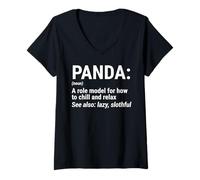 Womens Panda Definition Funny Giant Panda Bear V-Neck T-Shirt