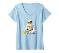 Women's Panda Macht Yoga om Namaste Serenity Cool LOL V-Neck T-Shirt