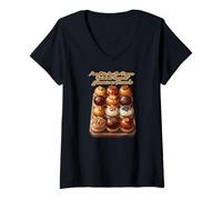 Women's Panellets by The Dozen Catalan Crunch American Brunch V-Neck T-Shirt