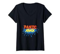 Womens Panic Attack / Art Nostalgia / Panic Attack Show / Art Head V-Neck T-Shirt