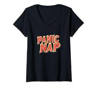 Womens Panic Nap Speech for Adults and Kids V-Neck T-Shirt