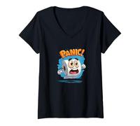 Womens Panic Toilet Paper Costume for Funny Toilets and Bathroom V-Neck T-Shirt