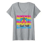 Womens Pansexual And Still Not Into You Funny Pan Pride Flag LGBTQ V-Neck T-Shirt