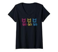 Womens Pansexual Foxes Pastel Pride Cute LGBTQ Symbol V-Neck T-Shirt