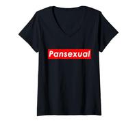 Women's Pansexual Pride LGBTQ Gay Pans Pride What is Pansexuality V-Neck T-Shirt